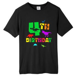 Dinosaur 4th Birthday Dino Im 4 Birthday Tall Fusion ChromaSoft Performance T-Shirt