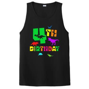 Dinosaur 4th Birthday Dino Im 4 Birthday PosiCharge Competitor Tank