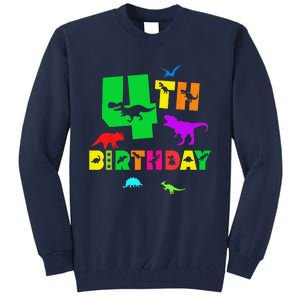 Dinosaur 4th Birthday Dino Im 4 Birthday Tall Sweatshirt