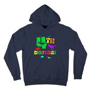 Dinosaur 4th Birthday Dino Im 4 Birthday Tall Hoodie