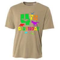 Dinosaur 4th Birthday Dino Im 4 Birthday Cooling Performance Crew T-Shirt