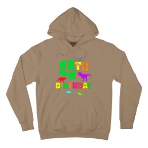 Dinosaur 4th Birthday Dino Im 4 Birthday Hoodie