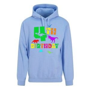 Dinosaur 4th Birthday Dino Im 4 Birthday Unisex Surf Hoodie