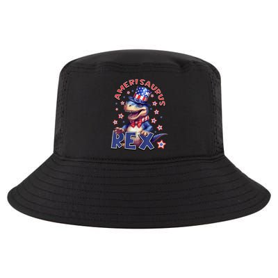 Dinosaur 4th Of July Amerisaurus T Rex Cool Comfort Performance Bucket Hat