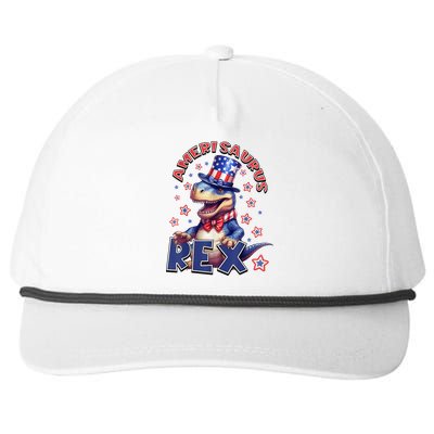 Dinosaur 4th Of July Amerisaurus T Rex Snapback Five-Panel Rope Hat