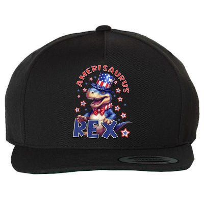 Dinosaur 4th Of July Amerisaurus T Rex Wool Snapback Cap