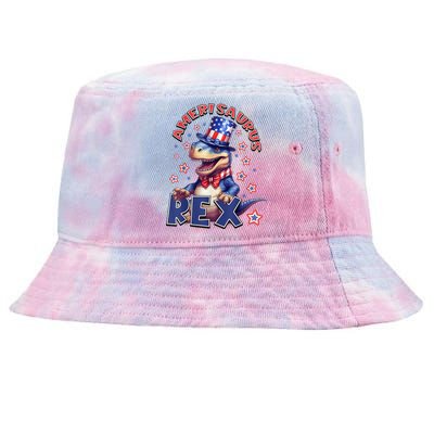 Dinosaur 4th Of July Amerisaurus T Rex Tie-Dyed Bucket Hat