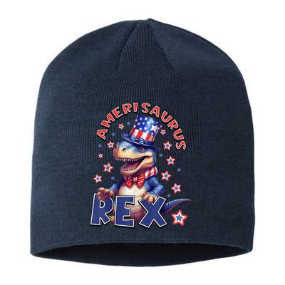 Dinosaur 4th Of July Amerisaurus T Rex Sustainable Beanie