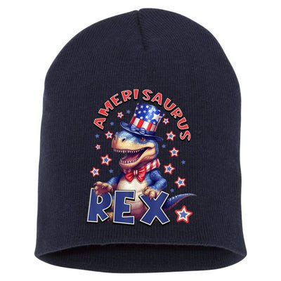 Dinosaur 4th Of July Amerisaurus T Rex Short Acrylic Beanie