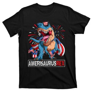 Dinosaur 4th of July Amerisaurus T Rex Funny T-Shirt