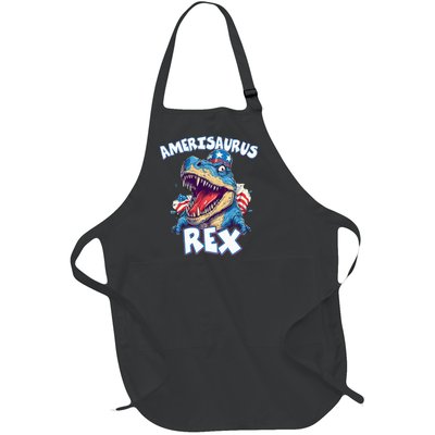 Dinosaur 4th of July Amerisaurus T Rex Full-Length Apron With Pockets