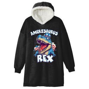 Dinosaur 4th of July Amerisaurus T Rex Hooded Wearable Blanket