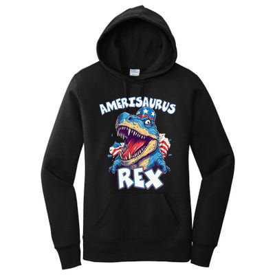 Dinosaur 4th of July Amerisaurus T Rex Women's Pullover Hoodie