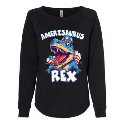 Dinosaur 4th of July Amerisaurus T Rex Womens California Wash Sweatshirt