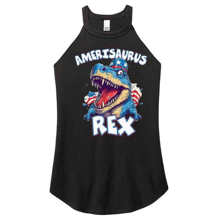 Dinosaur 4th of July Amerisaurus T Rex Women’s Perfect Tri Rocker Tank