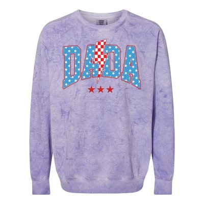 Dada 4th Of July Usa Festive Colorblast Crewneck Sweatshirt