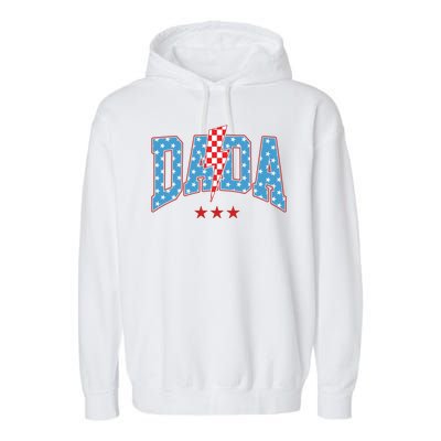 Dada 4th Of July Usa Festive Garment-Dyed Fleece Hoodie