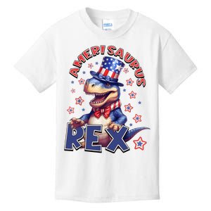 Dinosaur 4th Of July Kids Boy Men Amerisaurus T Rex Kids T-Shirt