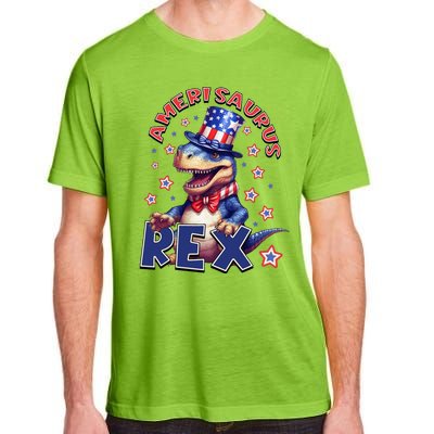 Dinosaur 4th Of July Amerisaurus T Rex Adult ChromaSoft Performance T-Shirt