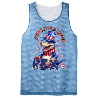 Dinosaur 4th Of July Amerisaurus T Rex Mesh Reversible Basketball Jersey Tank