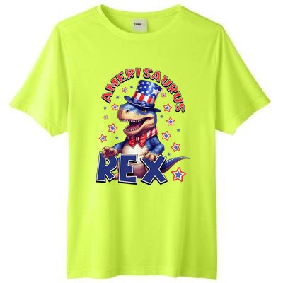 Dinosaur 4th Of July Amerisaurus T Rex Tall Fusion ChromaSoft Performance T-Shirt