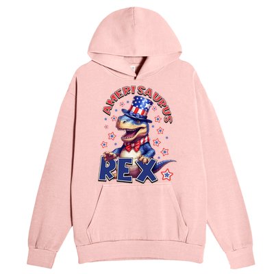 Dinosaur 4th Of July Amerisaurus T Rex Urban Pullover Hoodie