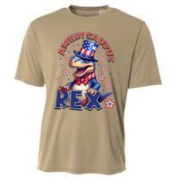 Dinosaur 4th Of July Amerisaurus T Rex Cooling Performance Crew T-Shirt