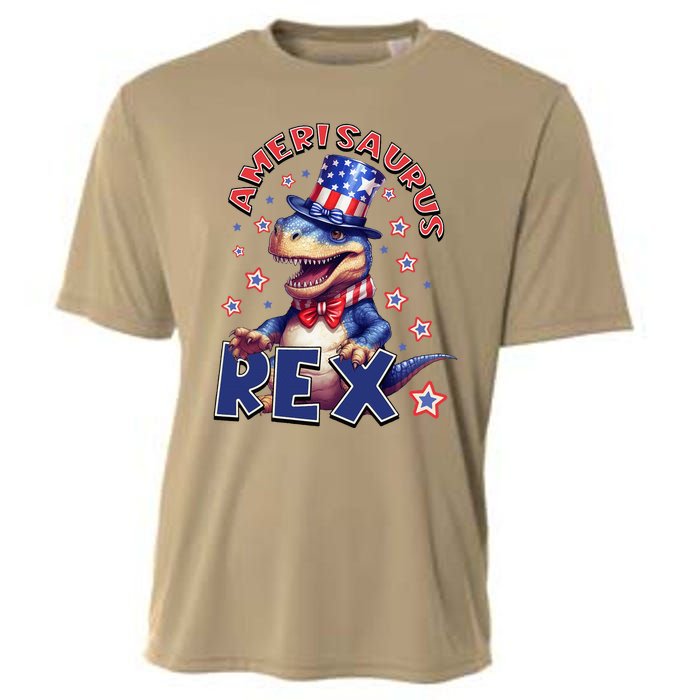 Dinosaur 4th Of July Amerisaurus T Rex Cooling Performance Crew T-Shirt