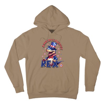 Dinosaur 4th Of July Amerisaurus T Rex Hoodie