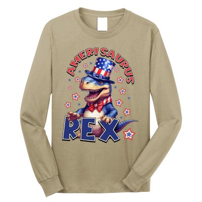 Dinosaur 4th Of July Amerisaurus T Rex Long Sleeve Shirt