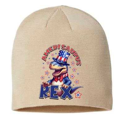 Dinosaur 4th Of July Amerisaurus T Rex Sustainable Beanie