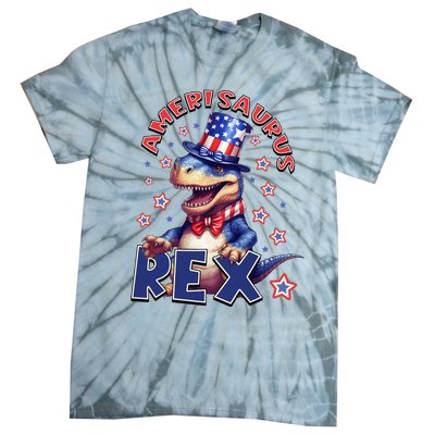 Dinosaur 4th Of July Amerisaurus T Rex Tie-Dye T-Shirt