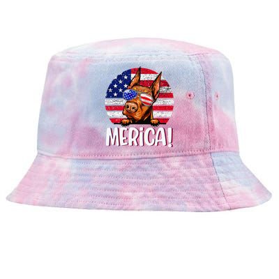 Doberman 4th Of July American Flag Dog Tie-Dyed Bucket Hat