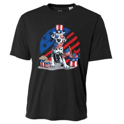 Dalmatian 4th Of July American Sunglasses Dog Puppy Usa Gift Cooling Performance Crew T-Shirt