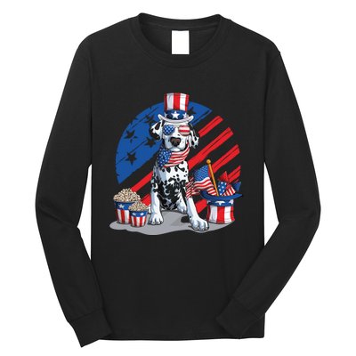 Dalmatian 4th Of July American Sunglasses Dog Puppy Usa Gift Long Sleeve Shirt