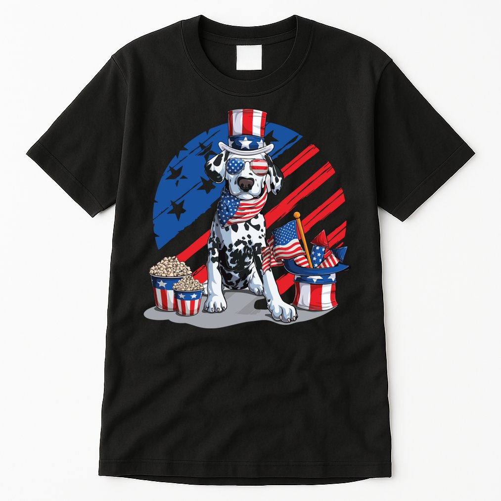 Dalmatian 4th Of July American Sunglasses Dog Puppy Usa Gift Tall T-Shirt