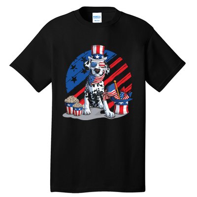 Dalmatian 4th Of July American Sunglasses Dog Puppy Usa Gift Tall T-Shirt