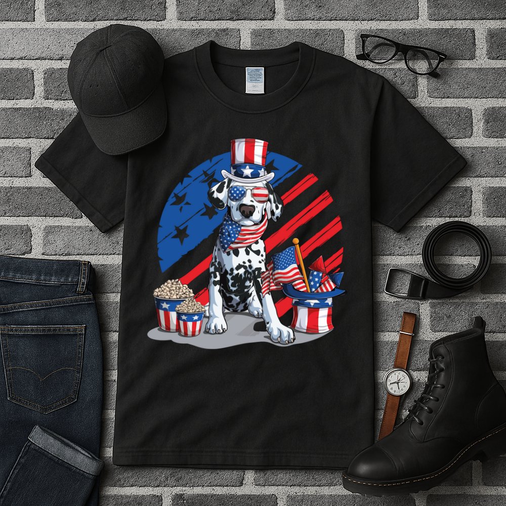 Dalmatian 4th Of July American Sunglasses Dog Puppy Usa Gift Tall T-Shirt