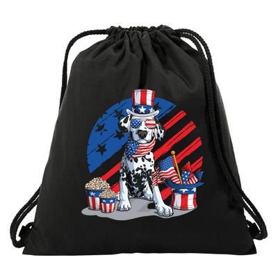 Dalmatian 4th Of July American Sunglasses Dog Puppy Usa Gift Drawstring Bag