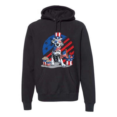 Dalmatian 4th Of July American Sunglasses Dog Puppy Usa Gift Premium Hoodie