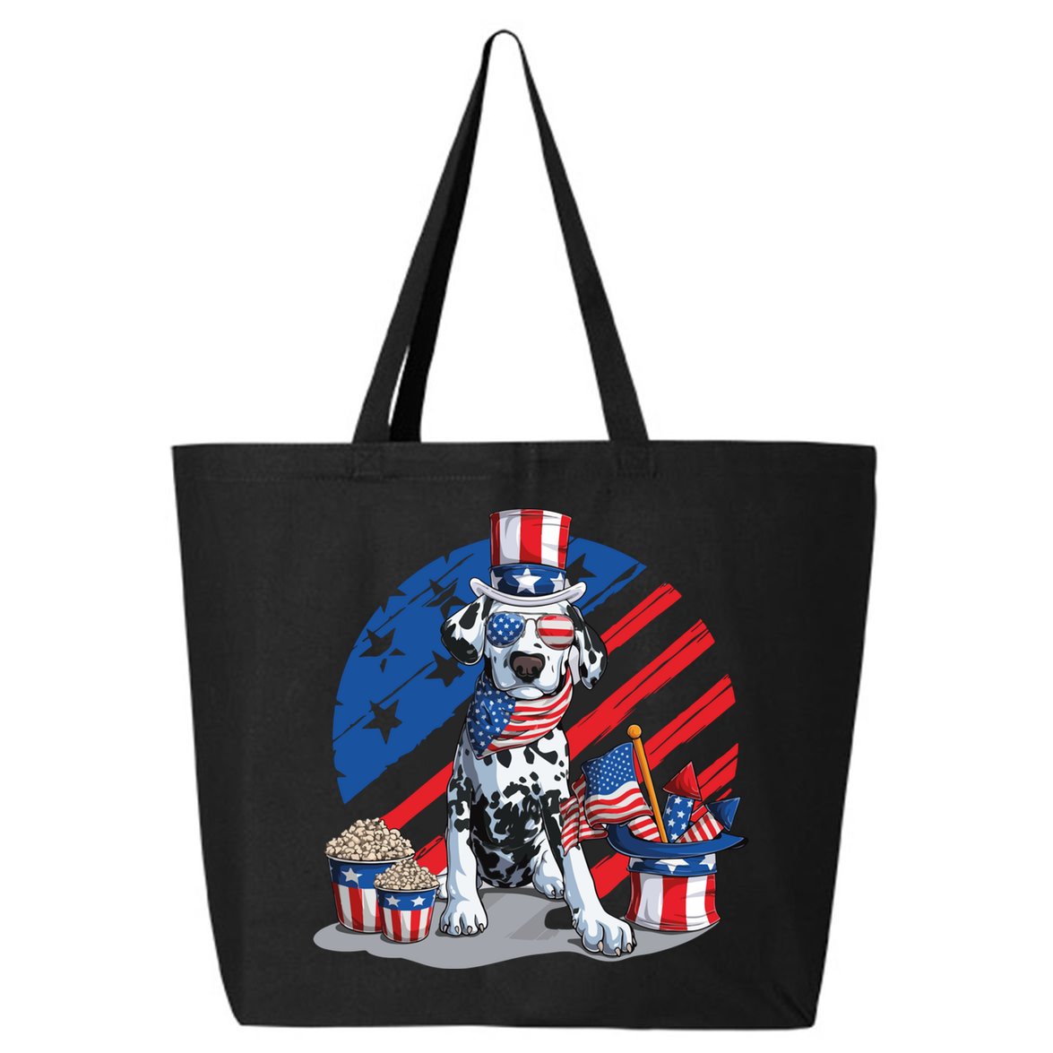 Dalmatian 4th Of July American Sunglasses Dog Puppy Usa Gift 25L Jumbo Tote