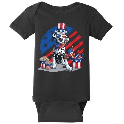 Dalmatian 4th Of July American Sunglasses Dog Puppy Usa Gift Baby Bodysuit