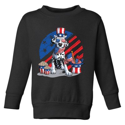 Dalmatian 4th Of July American Sunglasses Dog Puppy Usa Gift Toddler Sweatshirt