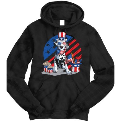 Dalmatian 4th Of July American Sunglasses Dog Puppy Usa Gift Tie Dye Hoodie