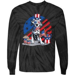 Dalmatian 4th Of July American Sunglasses Dog Puppy Usa Gift Tie-Dye Long Sleeve Shirt