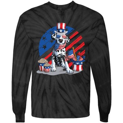 Dalmatian 4th Of July American Sunglasses Dog Puppy Usa Gift Tie-Dye Long Sleeve Shirt