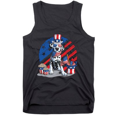 Dalmatian 4th Of July American Sunglasses Dog Puppy Usa Gift Tank Top