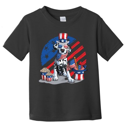 Dalmatian 4th Of July American Sunglasses Dog Puppy Usa Gift Toddler T-Shirt