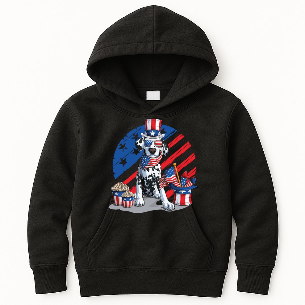 Dalmatian 4th Of July American Sunglasses Dog Puppy Usa Gift Kids Hoodie