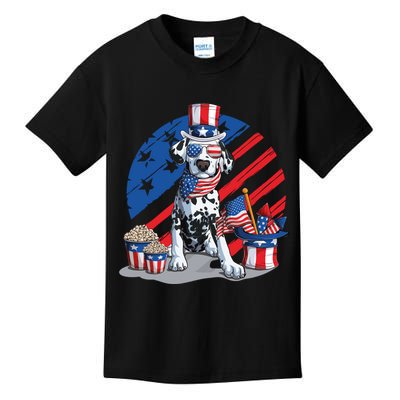 Dalmatian 4th Of July American Sunglasses Dog Puppy Usa Gift Kids T-Shirt
